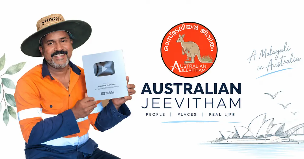 Binu Vadakkedath, Australian Malayali content creator and founder of Australian Jeevitham